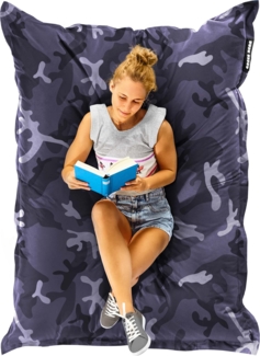 Green Bean® Sitzsack XXL 140x180cm 380 Liter Kinder & Erwachsene Bean Bag EPS Perlen Füllung Outdoor Riesensitzsack - waschbares und wetterfestes Lounge Sitzkissen - Camouflage Schwarz