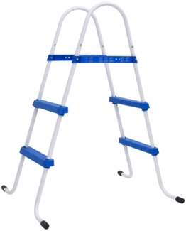 vidaXL Pool-Leiter, für Pools bis 84 cm Höhe, Stahl Blau/Weiß