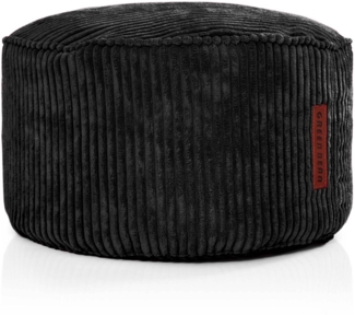Green Bean® Indoor Sitzhocker Pouf 45x25cm EPS-Perlen Füllung & Cordstoff Kuschelig Weich Waschbar - Schwarz