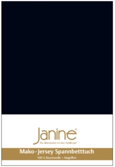 Janine Mako Jersey Spannbetttuch Bettlaken 140-160x200 cm OVP 5007 98 schwarz