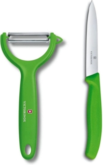 Victorinox | Universalschäler CUT Pack | extra scharfe Zackenschliffklinge | zweiseitig verwendbar | ergonomischer Griff | grün