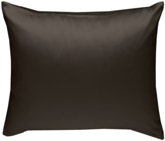 Bettwaesche-mit-Stil Mako-Satin / Baumwollsatin Bettwäsche uni / einfarbig Espresso Braun Kissenbezug 40x40 cm