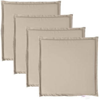 vidaXL Garten-Sitzkissen, quadratisch, 4 Stück, Polyester taupe, 45 x 45 x 2 cm