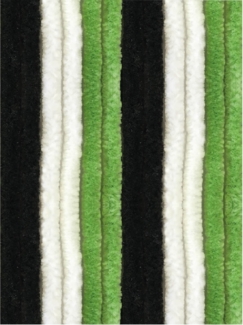 Flauschvorhang 56x185 Unistreifen schwarz - grün - weiß