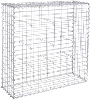 SONGMICS Gabionenkorb, verzinkt, Metall silber, 100 x 90 x 30cm