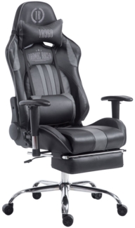 CLP Racing Gaming Bürostuhl Limit V2 Kunstleder höhenverstellbar und drehbar,schwarz/grau mit Fußablage