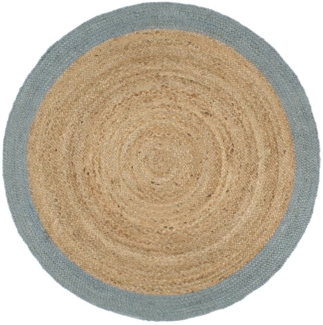 vidaXL Teppich Handgefertigt Jute mit Olivgrünem Rand 210 cm 343609