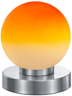 Reality Leuchten LED Nachttischlampe wechselbar / dimmbar, Glas / Metall orange, Durchmesser 12 cm