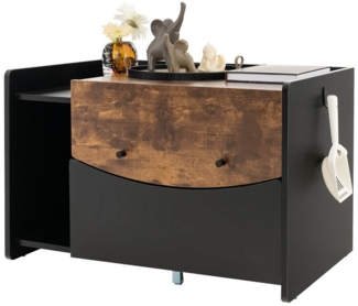 COSTWAY Katzenschrank, schwarz, 78 x 50 x 51,5 cm