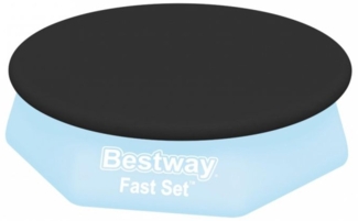Bestway Poolabdeckung Flowclear Fast Set, PVC schwarz, 240 cm
