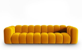 Micadoni Modulares Sofa Lupine 4-Sitzer Samtstoff Gelb