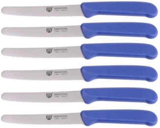 Frühstücksmesser / Brötchenmesser, 6 Stück, blau