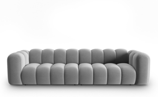 Micadoni Modulares Sofa Lupine 4-Sitzer Samtstoff Grau