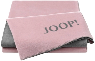 JOOP! 'Uni-Doubleface' Wohndecke, Baumwollmischgewebe, rose / graphit, 150 x 200 cm