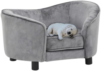 vidaXL Hundesofa, Grau, Plüsch, 40 x 49 x 69 cm