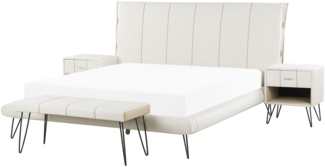 Schlafzimmer komplett Set 4-teilig weiß 160x200 cm BETIN
