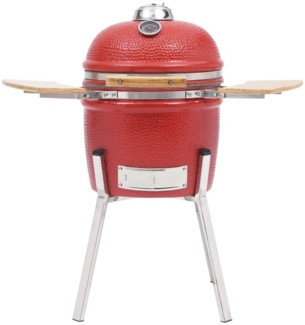 vidaXL Kamado-Holzkohlegrill, Keramik, 81,0 cm, Rot