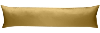Mako Satin Seitenschläferkissen Bezug uni / einfarbig gold 40x200 cm