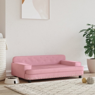 vidaXL Hundebett Rosa 90x53x30 cm Samt 171871