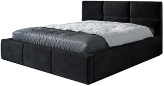 Polsterbett EMILI 120x200 mit Matratze, Bettkasten und Lattenrost. Farbe: Schwarz 20