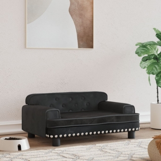 vidaXL Hundebett, Samt schwarz, 30 x 45 x 70 cm