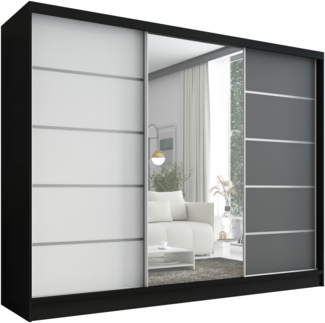 A&J MöbelLand Schwebetürenschrank AURELIA 1 mit 3 Schubladen und Spiegel