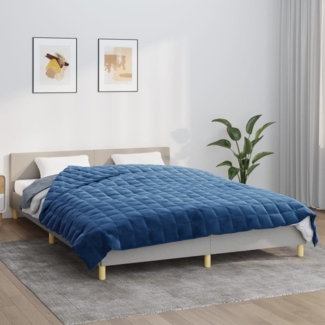 vidaXL Gewichtsdecke Stoff, 1x Gewichtsdecke, Blau, 200x200 cm, Stoff, 9 kg