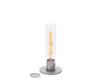 höfats Tischfeuer SPIN 90 grau Edelstahl/Glas Ø 19/9 cm Windlicht Gartenfackel