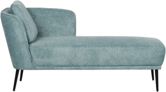 Beliani 'ARTHEZE' Chaiselongue linksseitig mit Kissen, Blau, Polyester