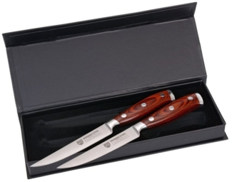 GRÄWE Steakmesser-Set, 2 Stück, Stahl / Holz braun, 11,5 cm