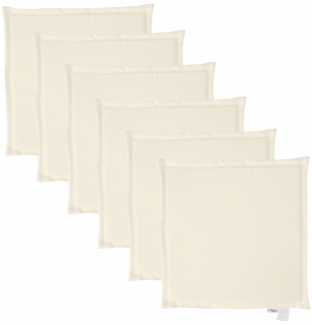 vidaXL Garten-Sitzkissen, quadratisch, 6 Stück, Polyester creme, 45 x 45 x 2 cm