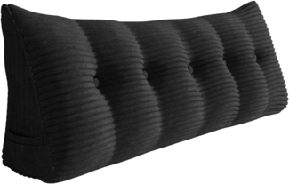 VERCART Keilkissen, Schwarz, Cord, 50 x 20 x 160 cm