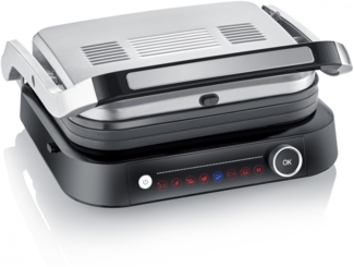 Severin 'Sevini Pro KG 2395' Elektrogrill, Silber / Schwarz, 21,3 x 24,5 cm