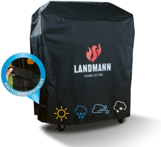 LANDMANN 'Premium' Wetterschutzhaube, Polyester schwarz, 96 x 60 x 120 cm