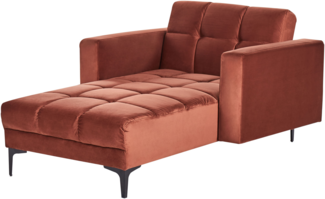 Beliani 'ALNES' Chaiselongue, Hellrot, Samtstoff