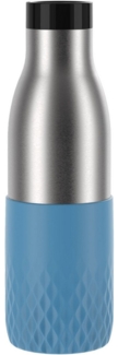 Emsa 'Bludrop Sleeve' Trinkflasche mit Quick-Press Verschluss, Edelstahl Aqua-Blau, 0,5l