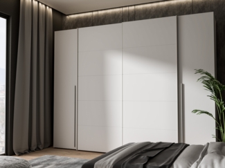 'Nagaro' Dreh- und Schwebetürenschrank, Weiß, 270 x 210 x 61 cm