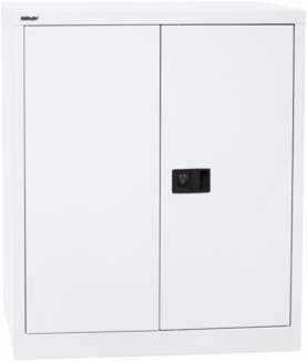 Bisley Flügeltürenschrank Universal, 1 Fachboden, 2 OH, Farbe verkehrsweiß