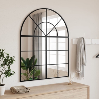 vidaXL Wandspiegel Schwarz 80x100cm Gewölbt Eisen 3200632