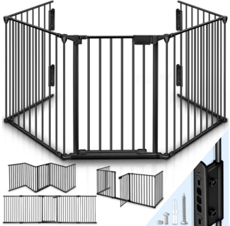 KIDUKU® Kaminschutzgitter 300 cm Baby Absperrgitter Ofenschutzgitter Laufstall Türschutzgitter