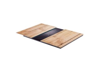 Zeller 26277 Herdabdeck-Schneideplatten "Wood", 2-er Set, Glas