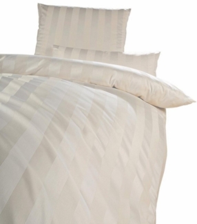 Mako-Brokat-Damast Bettwäsche - Curt Bauer Como 135x200 + 80x80 cm-0639 beige