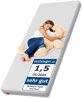 Bellabino 'Twist' Kindermatratze 90x190 cm, Höhe 8 cm, Härtegrad H2, Kaltschaummatratze, abnehmbarer Bezug
