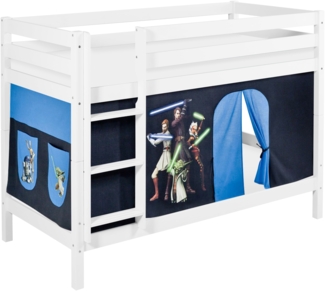 Lilokids 'Jelle' Etagenbett 90x200 cm, Star Wars the Clone Wars, Kiefer massiv, mit Vorhang und Lattenroste