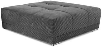 XXL-HOCKER Federkern 120/120/39 cm (passend zum BIG-SOFA) Cord Grau Anthrazit