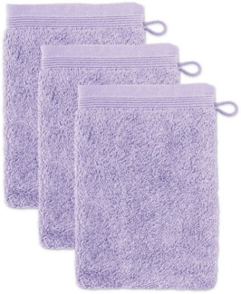 Möve Superwuschel Waschhandschuh 15x20 cm aus 100% Baumwolle, Lilac 3er Set