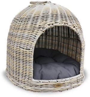 HABAU Tierbett Katzenhöhle / Katzenbett / Hunde- & Katzensofa, mit Kissen