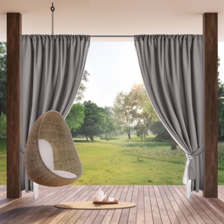 Terassenvorhang Outdoor Vorhang zum Garten Wasserfest stahl 155X200 Tunnelzug