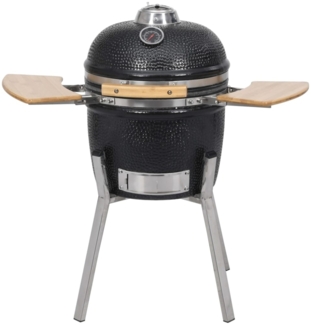 vidaXL Kamado-Holzkohlegrill, Keramik, 76,0 cm, Schwarz