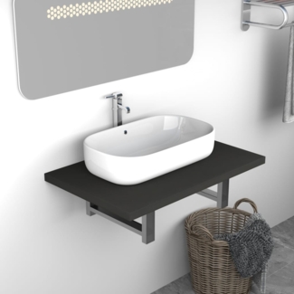 vidaXL Badmöbel ohne Waschbecken, Holz grau, 60×40×16,3 cm